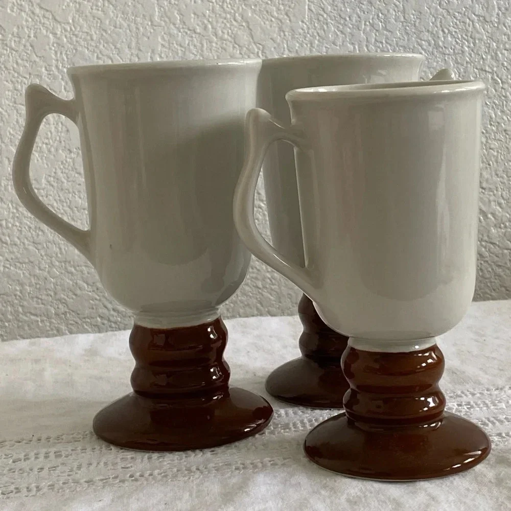 Vintage 1970's 3 Ceramic Irish Coffee Mugs Made in the USA by HALL 1273